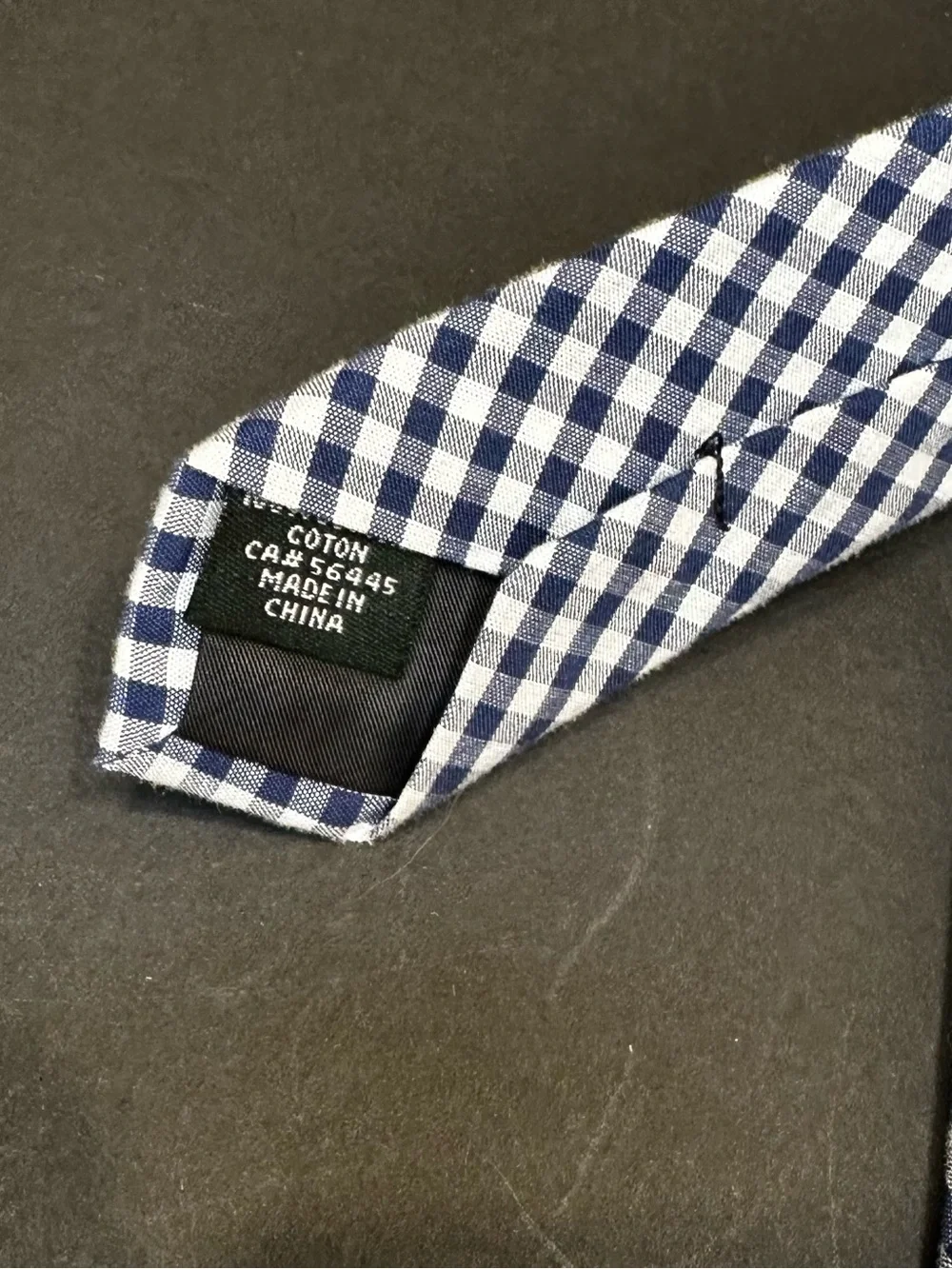 J.Crew Factory Navy Gingham Skinny Tie 2.5” Preppy Summer Cotton (Item 02182)